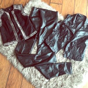 Faux Leather Leggings and Fringe Vest Bundle!